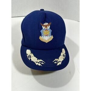 Vintage Made In USA SnapBack Hat Cap Navy Blue‎ United States Air Force Patch